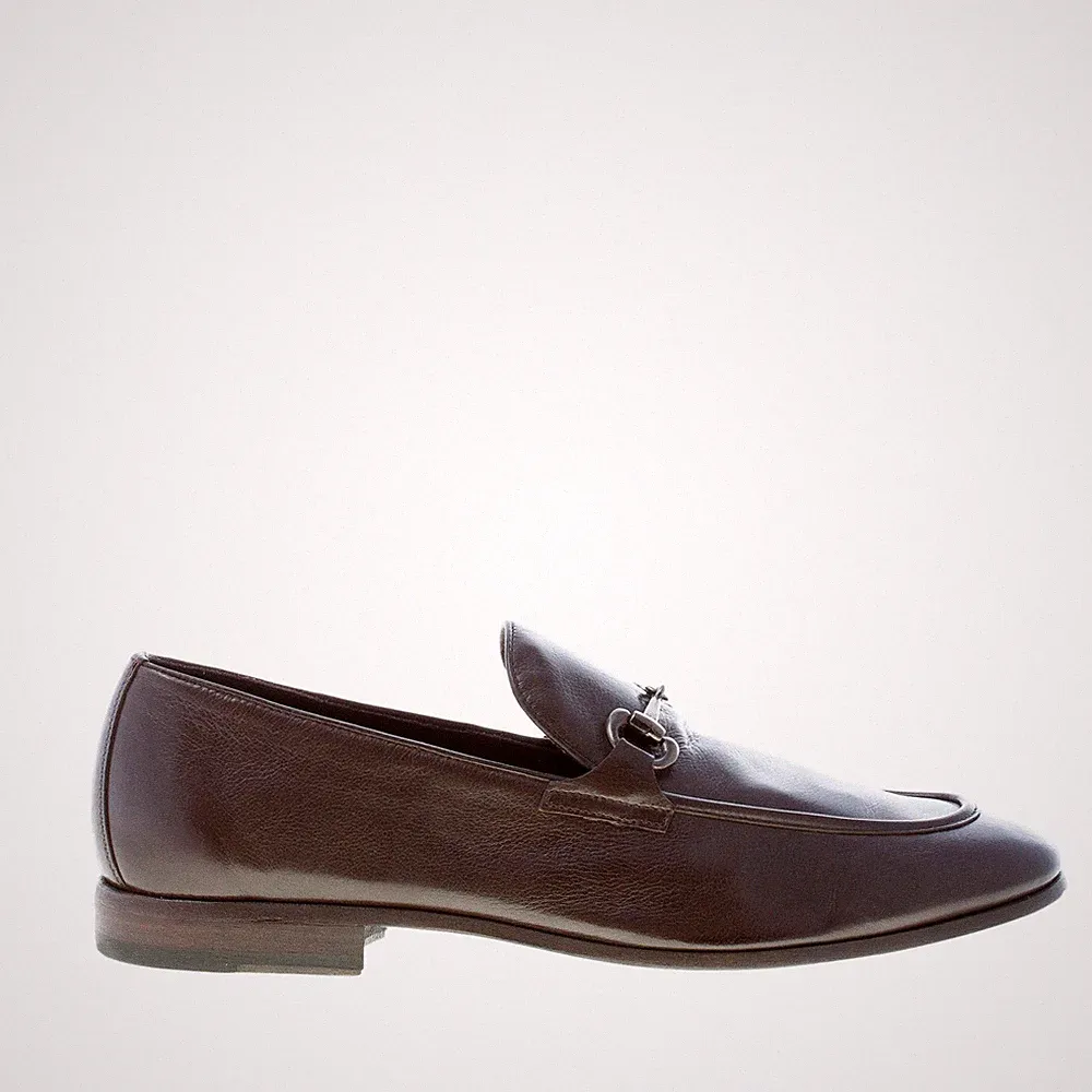 FABRIZIO SILENZI herren schuhe dunkelbraun leder horsebit loafer made in Italy