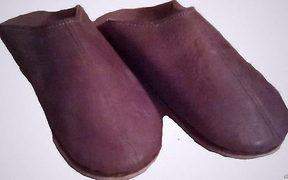 Fair Trade Herren Leder Marokko Marokkanische Hausschuhe Babouche Halbschuhe Weiche Sohle