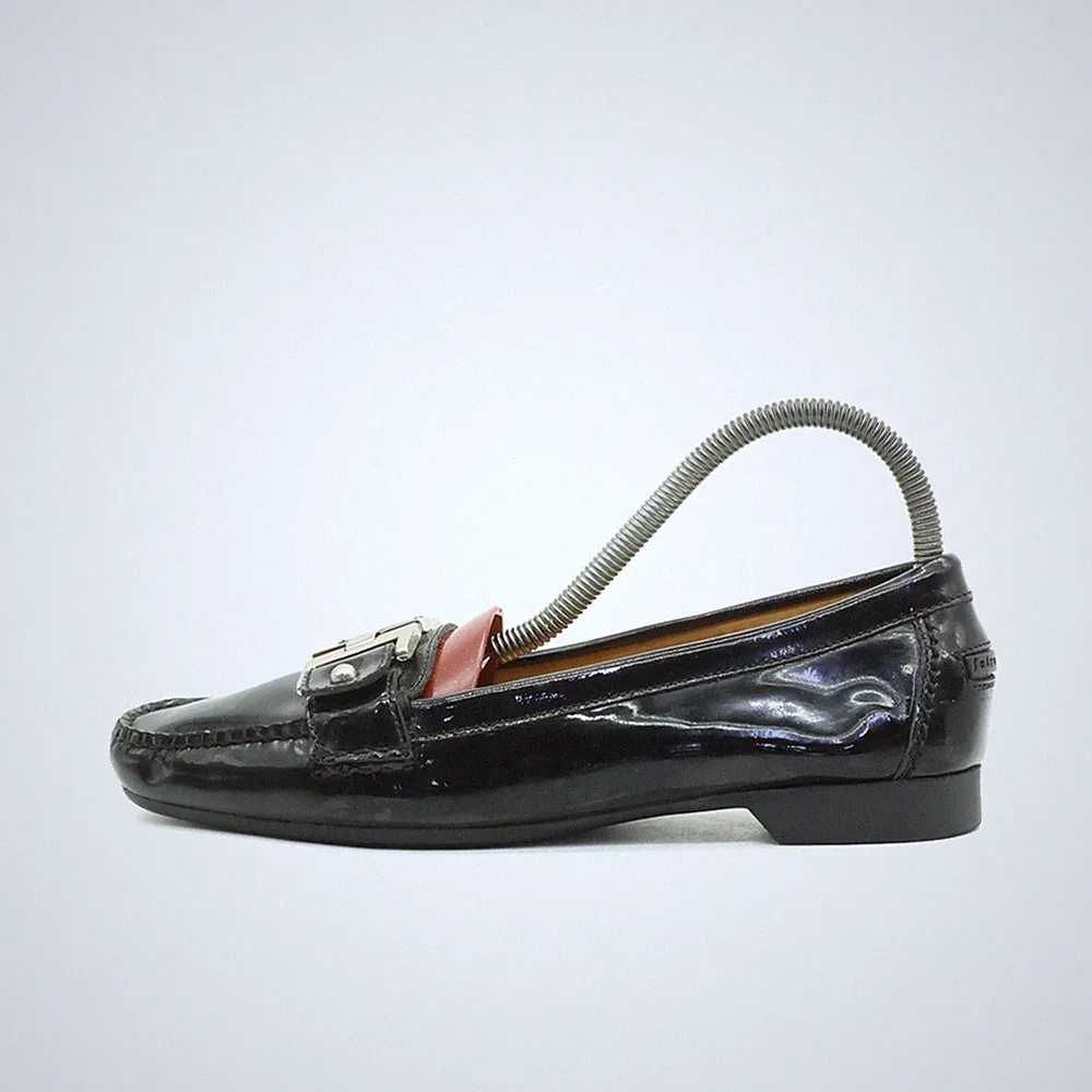 fairmount Damen loafer EU 36,5 mit schnalle schwarz schnalle, lackoptik