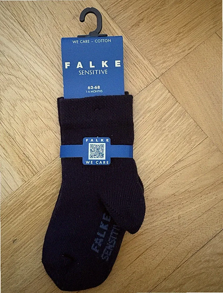 Falke Sensitive Socken Gr. 62-68 Dunkelblau Baumwollmix knöchellang 1 Paar