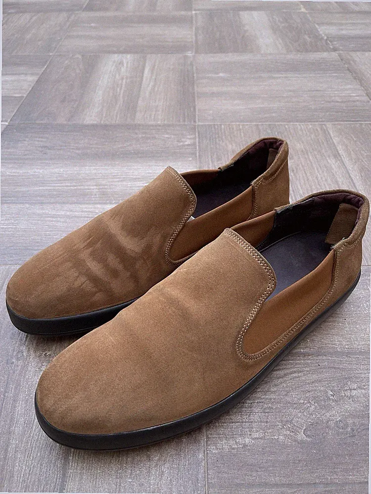 Fay Halbschuhe Slipper Wildleder Gr. 9 1/2 (43,5) Wildleder tabakbraun