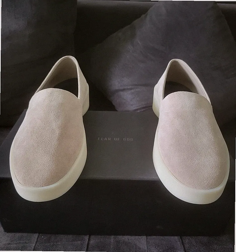 Fear of God Leder Loafers Slip on Sneakers Taupe 43