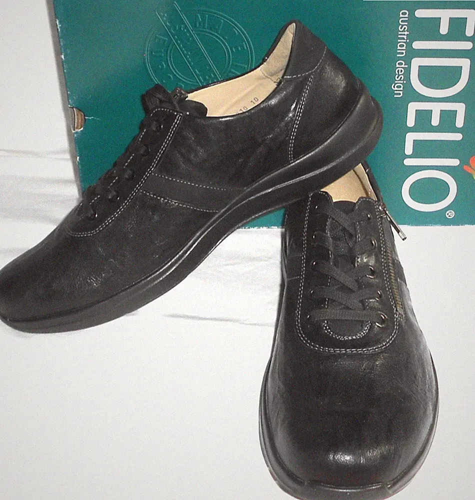 FIDELIO HERREN LEDER HALBSCHUHE HARRY 10 H HALLUX 44 SCHUHE LOAFER SCHWARZ Neu