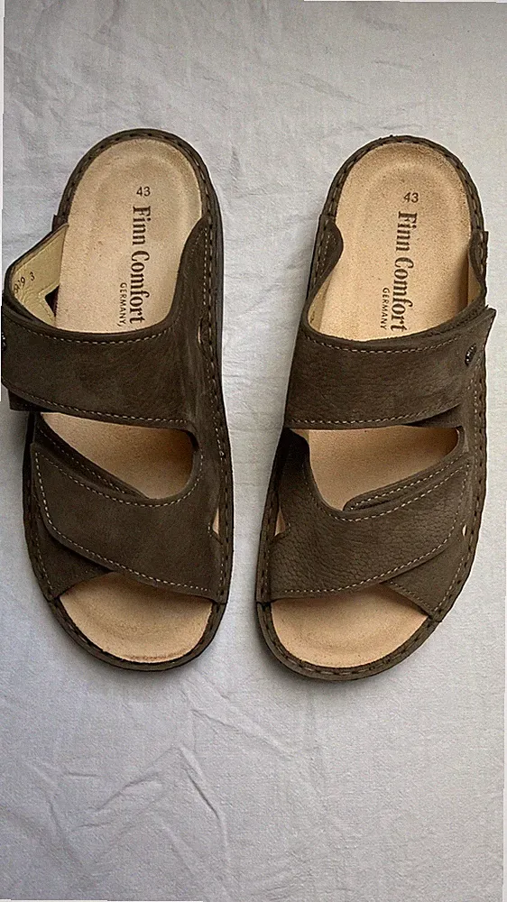 FINN COMFORT Danzig Soft Herren Pantolette braun Nubukleder