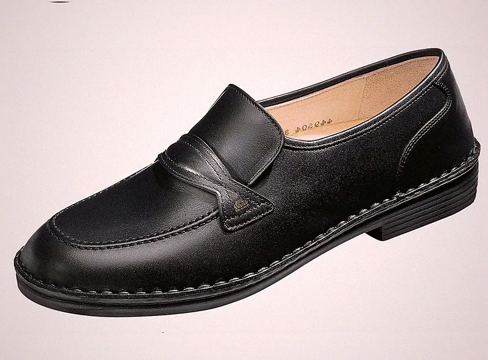 Finn Comfort Herren Halbschuh Leder schwarz Größe 42 NEU