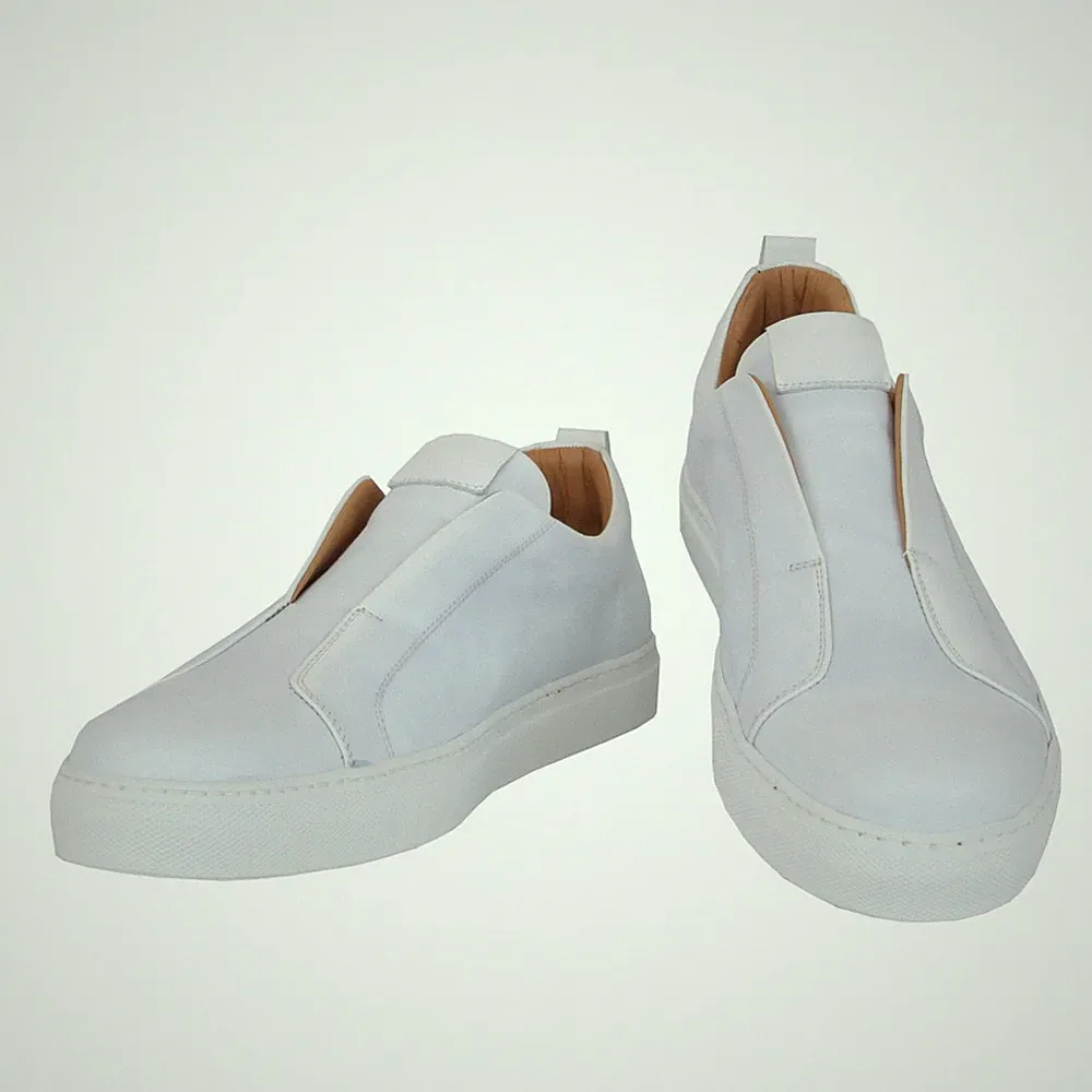 Fiori Di Lusso Weiße Lederslipper Slip-On Sneaker Loafer (FL911244)