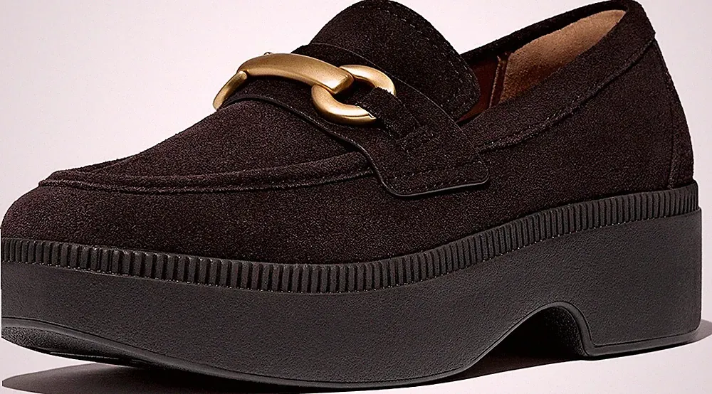 FitFlop Damen Loafer F-Luma Chunky-Snaffle Suede Demi-Wedge Loafers II8