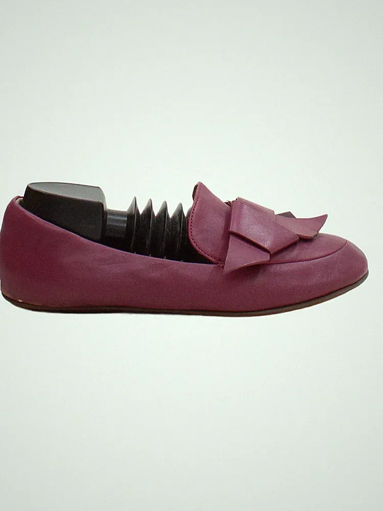FitFlop flache Damenschuhe UK 6 lila 100 % Leder Halbschuh