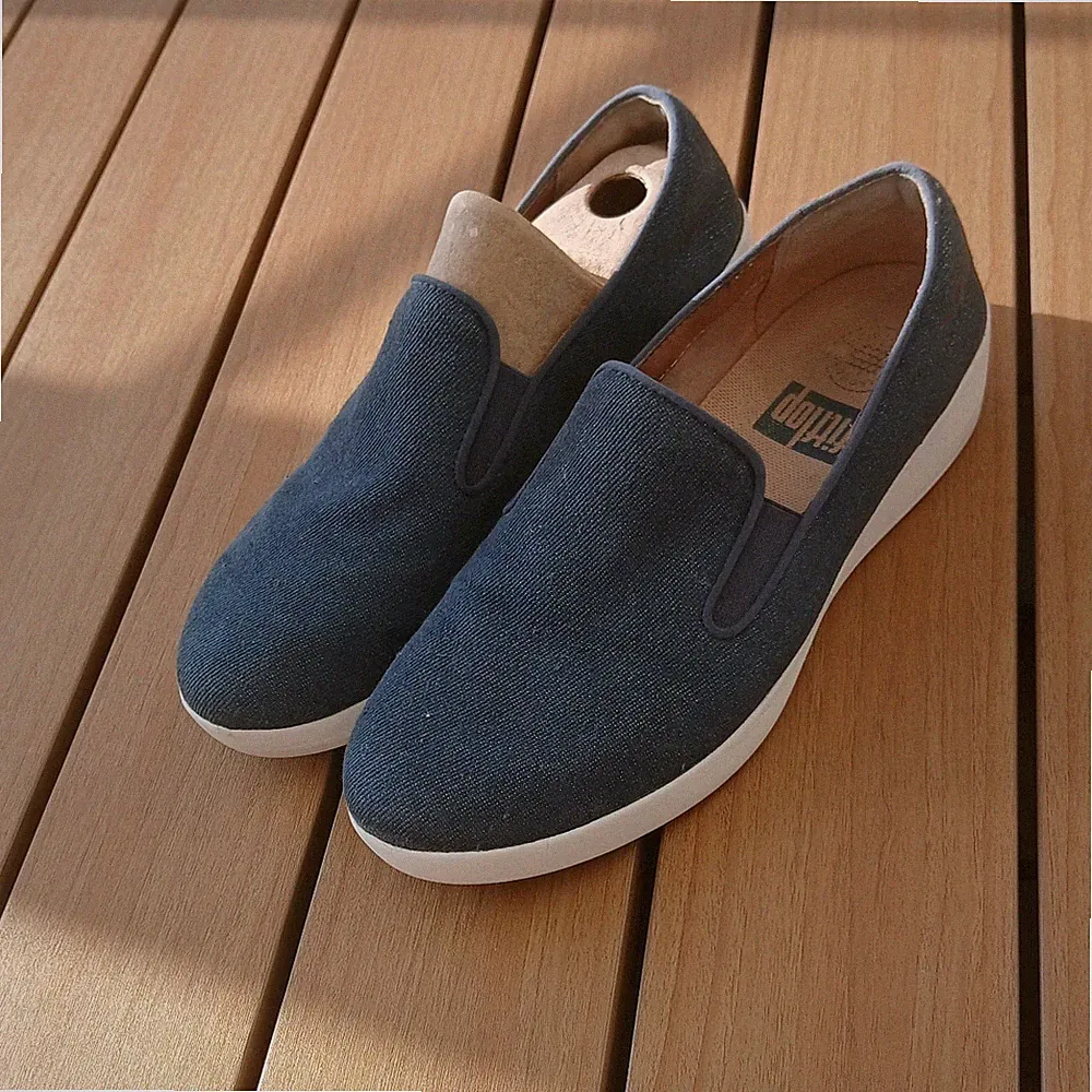 Fitflop Halbschuhe Slipper Loafer Gr. 37,5 jeansblau super comfort UK 4,5