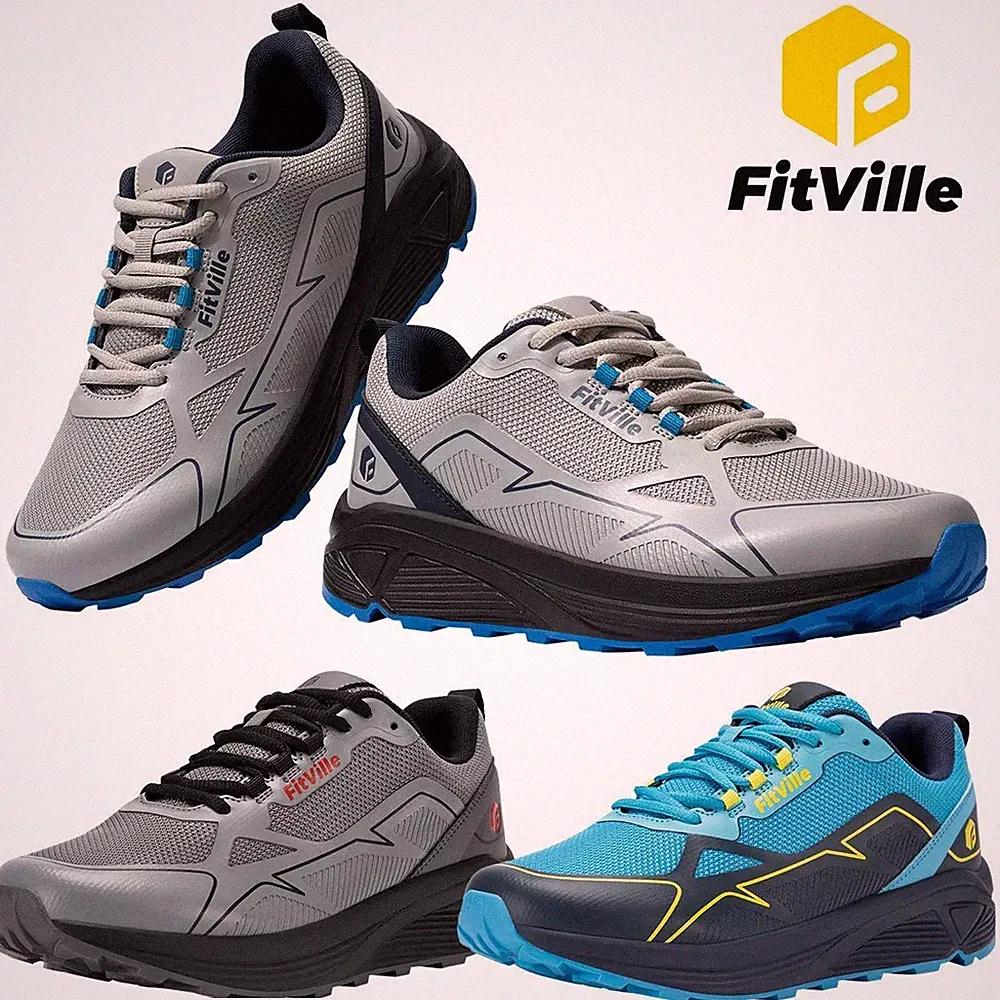 FitVille Laufschuhe Herren Weit Traillaufschuhe Leicht Trekkingschuhe Sportschuh