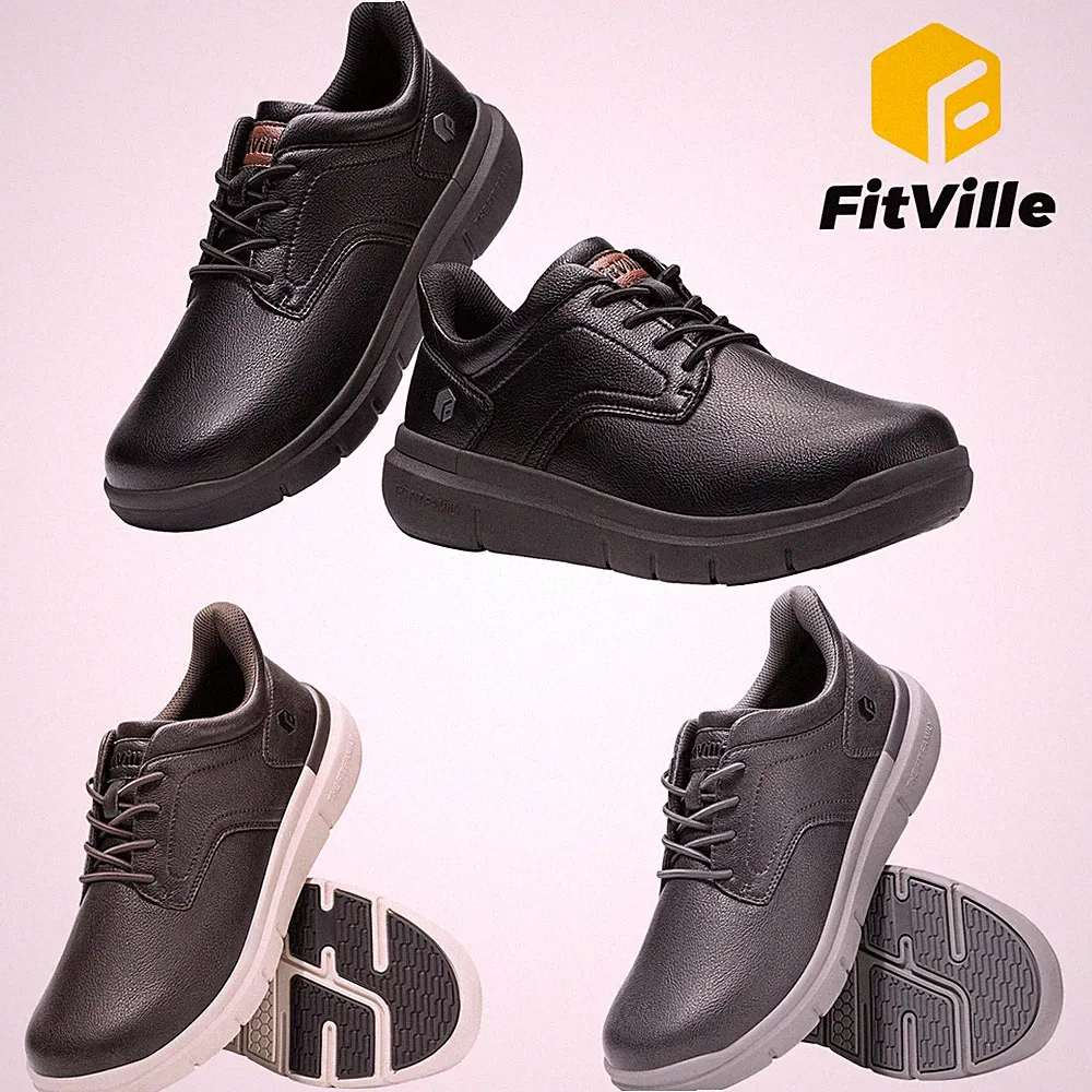 FitVille Slip On Herrenschuhe Extra Weit Bequem Loafers Business Freizeitschuhe