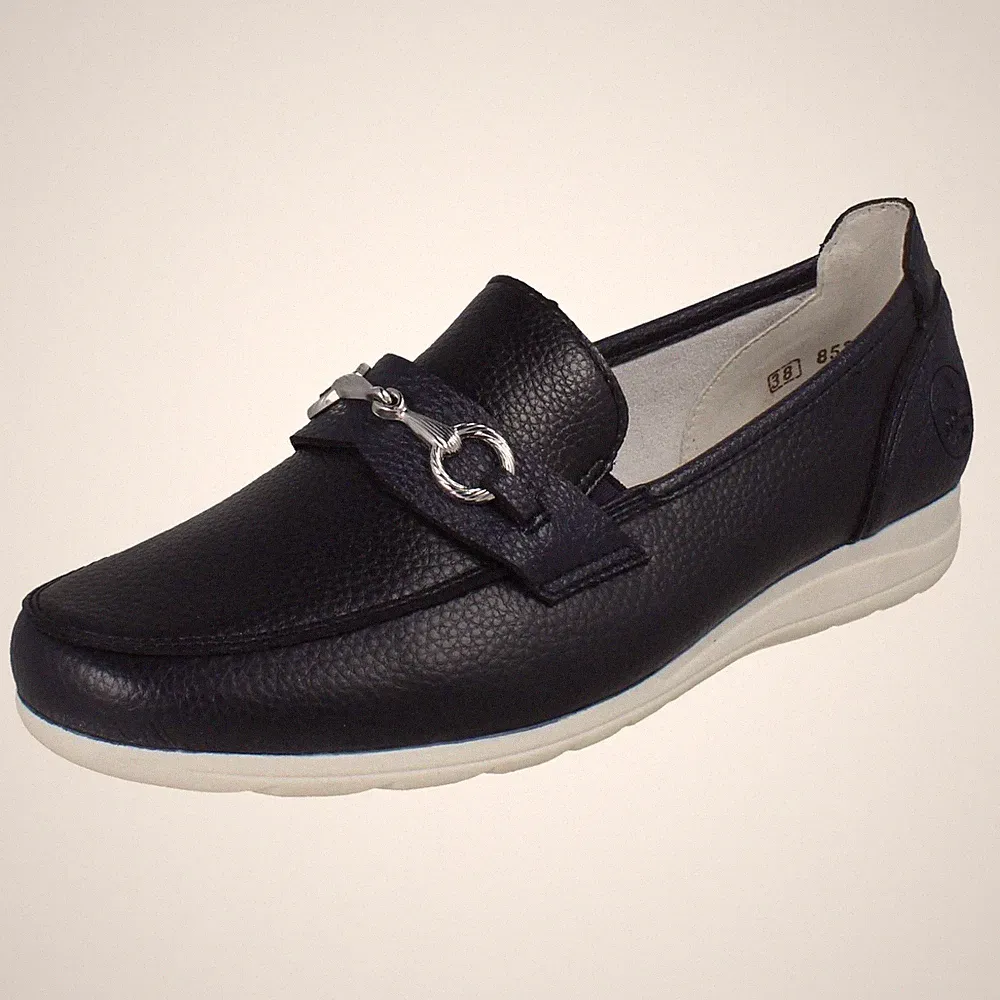Flache Damenschuhe Freizeit-Slipper im Loafer-Stil mit Kettendetails L9355