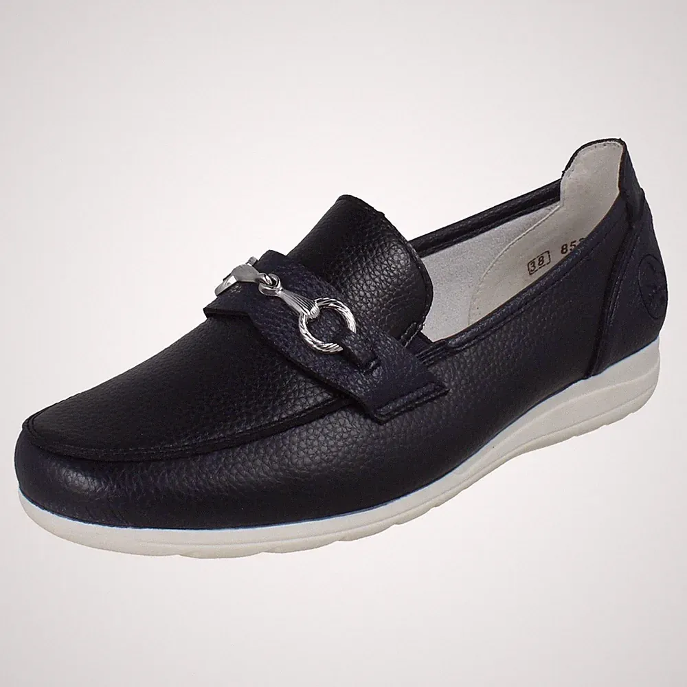 Flache Damenschuhe Freizeit-Slipper im Loafer-Stil mit Kettendetails L9355