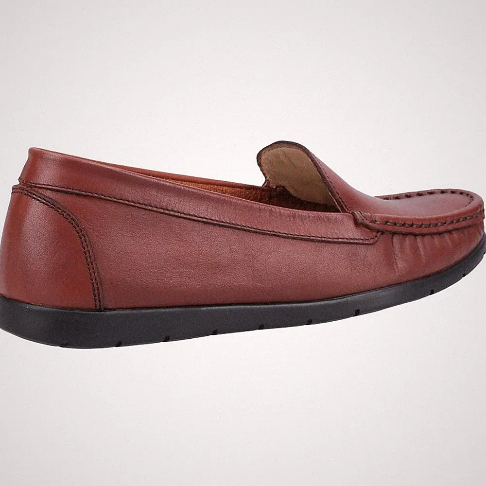 Fleet & Foster Tiggy hellbraune Leder Slipper Halbschuh
