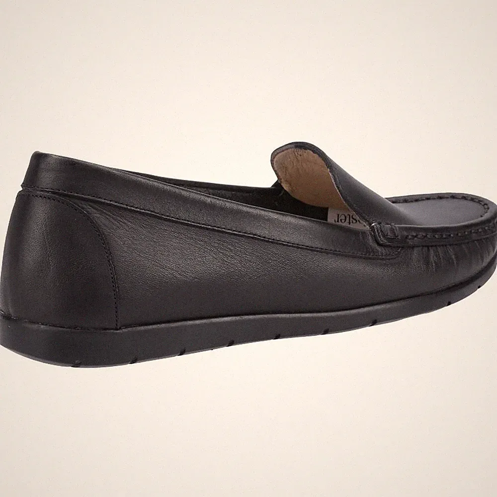 Fleet & Foster Tiggy Slipper Leder Loafer schwarz