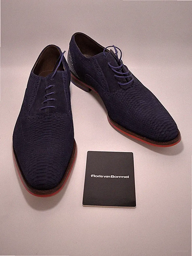 Floris van Bommel Herren Halbschuh Gr. 10,5 ( EU 45,5 ) in OVP Blau Kombin