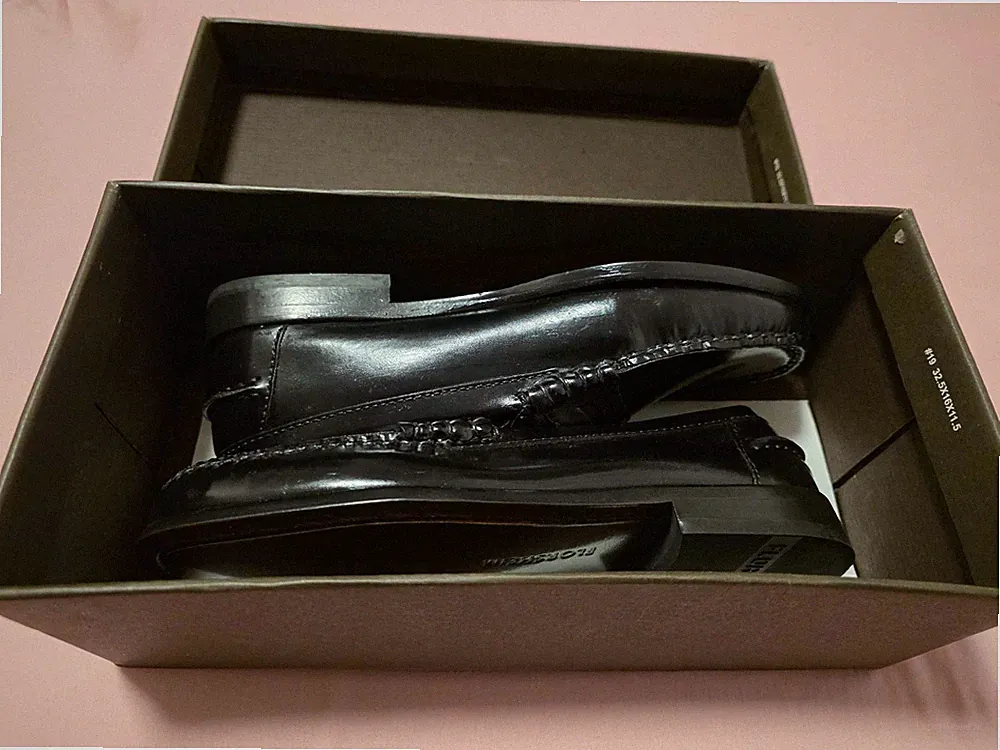 Florsheim Berkley 17058-01 Penny Loafer Schwarz Leder Gr. 7 E Wide NEU OVP