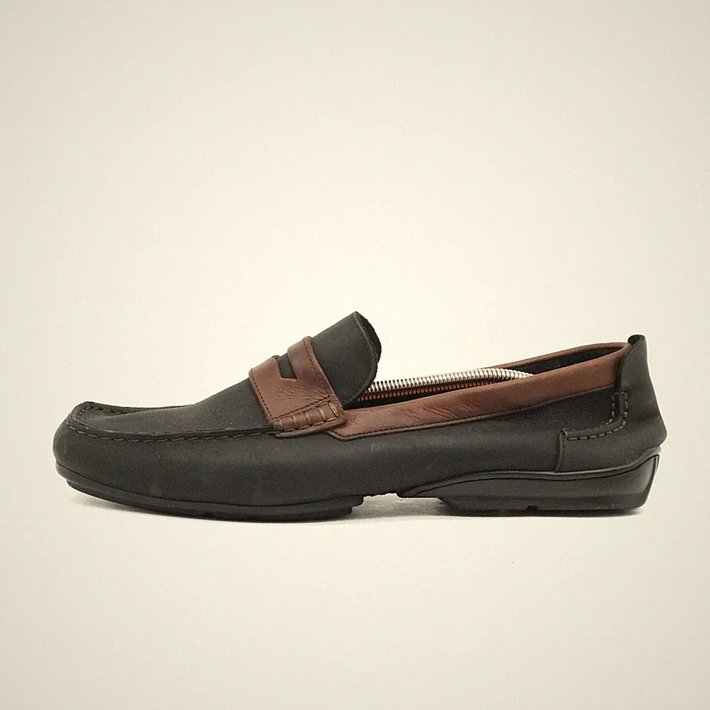 Florsheim Herren 13153 Slipper Schwarz Braun Leder Penny Loafer Mokassin EU 46