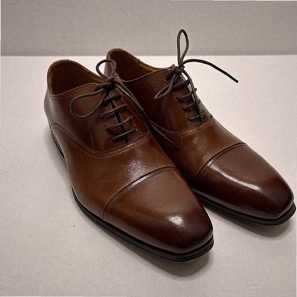 Florsheim Mens Dress Shoes Size 7E Brown Leather Loafers Tie Up Memory Foam