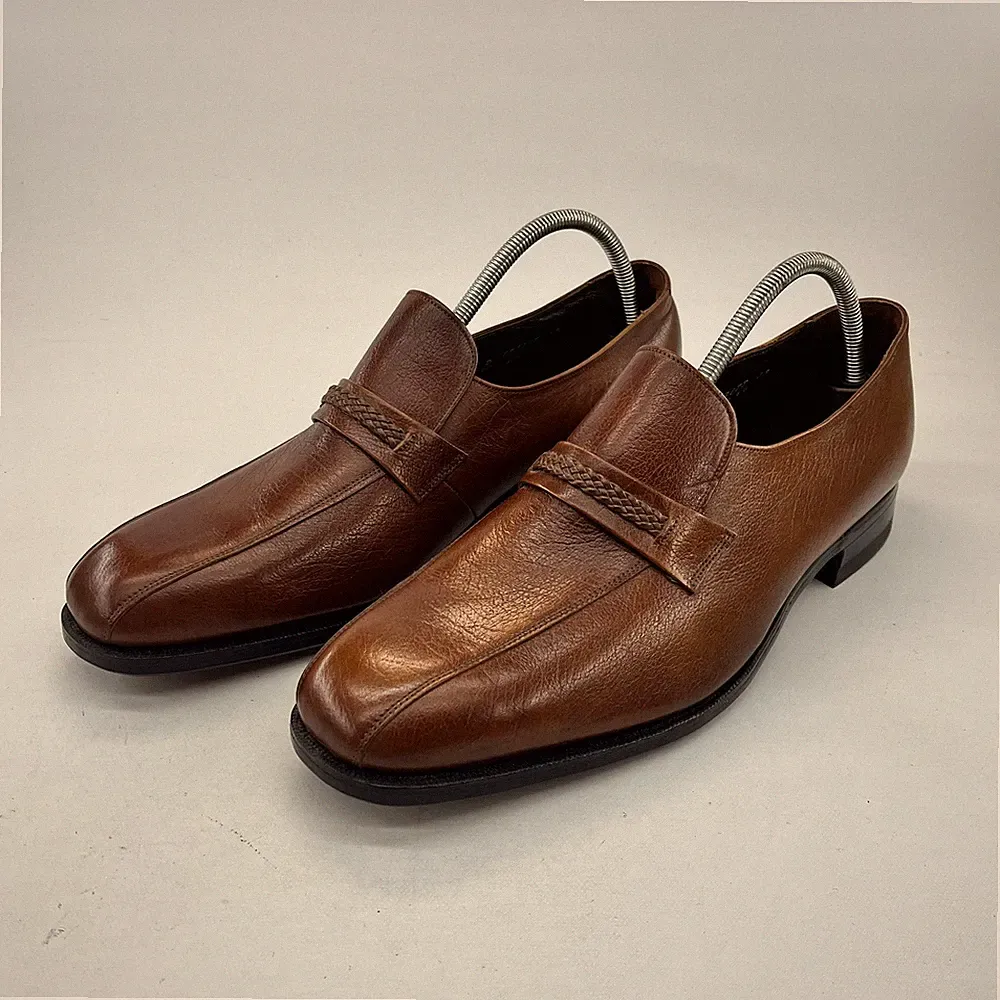 Florsheim Vintage Herren Braun Leder Halbschuhe UK 12 Hergestellt in den USA Slipper