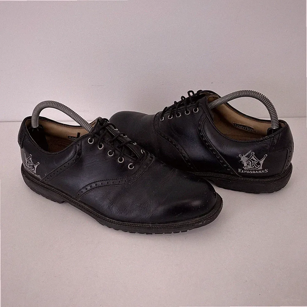 Footjoy Icon Golfschuhe schwarz Leder Kingsbarns Schottland Größe 8 UK Herren