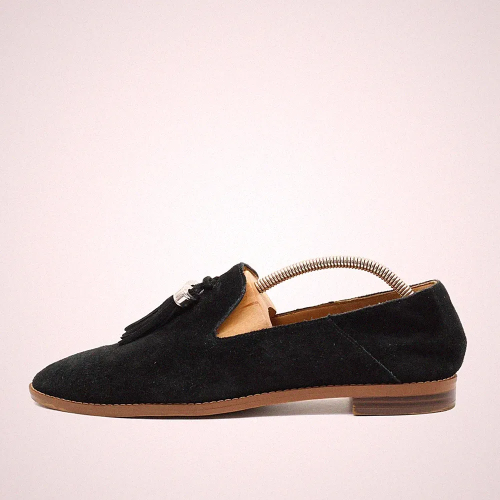 Franco Sarto Damen Slipper EU 39,5 Quasten-Loafer schwarz Classic