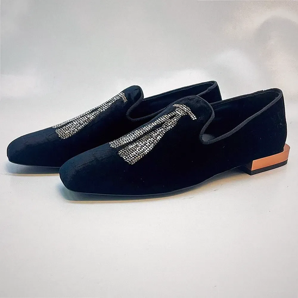 Fratelli Rossetti, 54201 Durango Nero (36) Samt-Loafer, Schwarz, Schlupfschuh