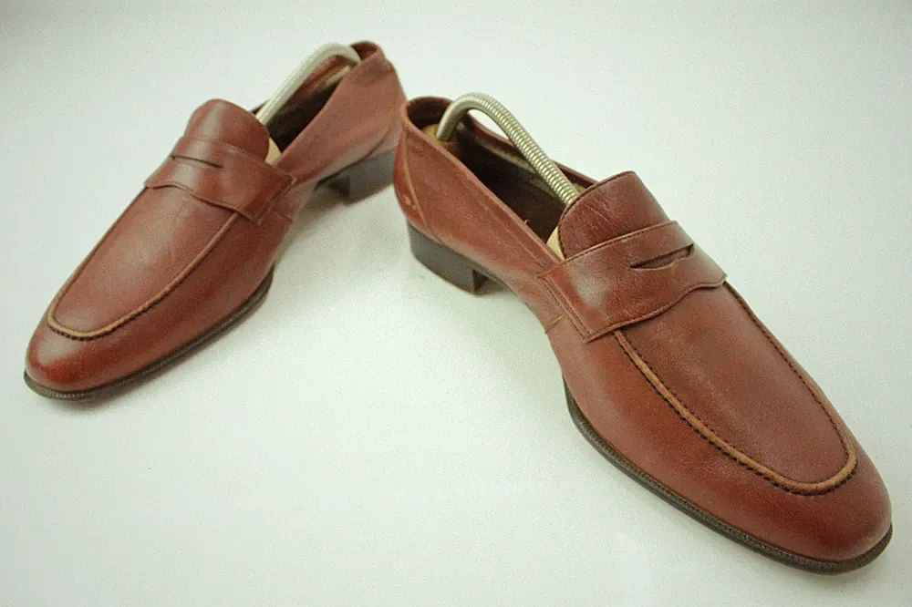 Fratelli Rossetti Penny Loafer Braun Leder Apron Italy Made Herren EU45 UK 10,5