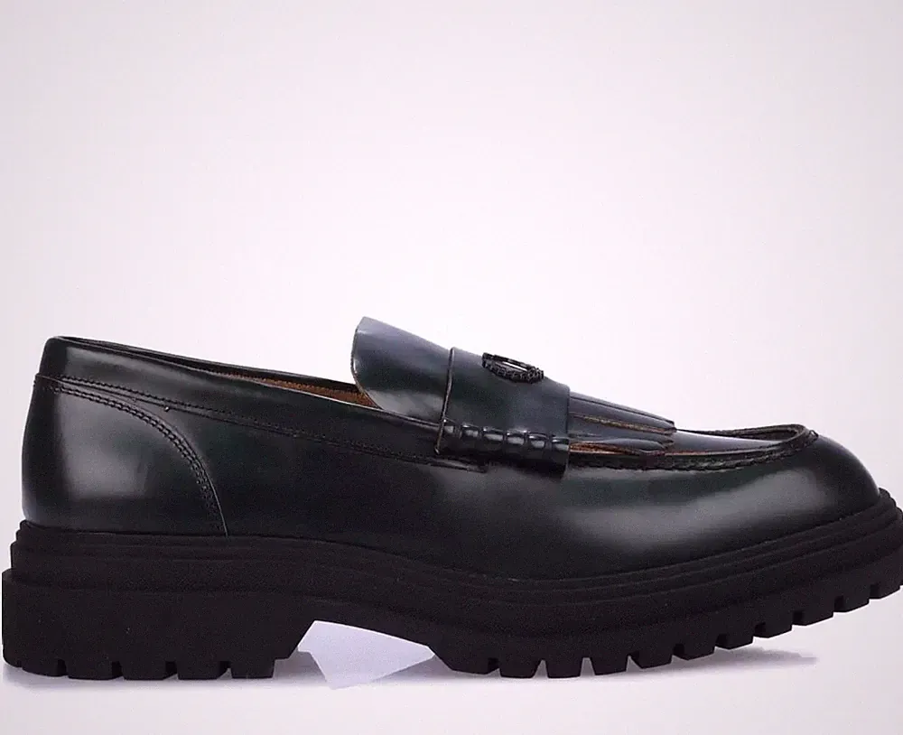 FRED PERRY LOGO FRINGED PENNY LOAFERS HALBSCHUHE HERRENSCHUHE B5316Q20