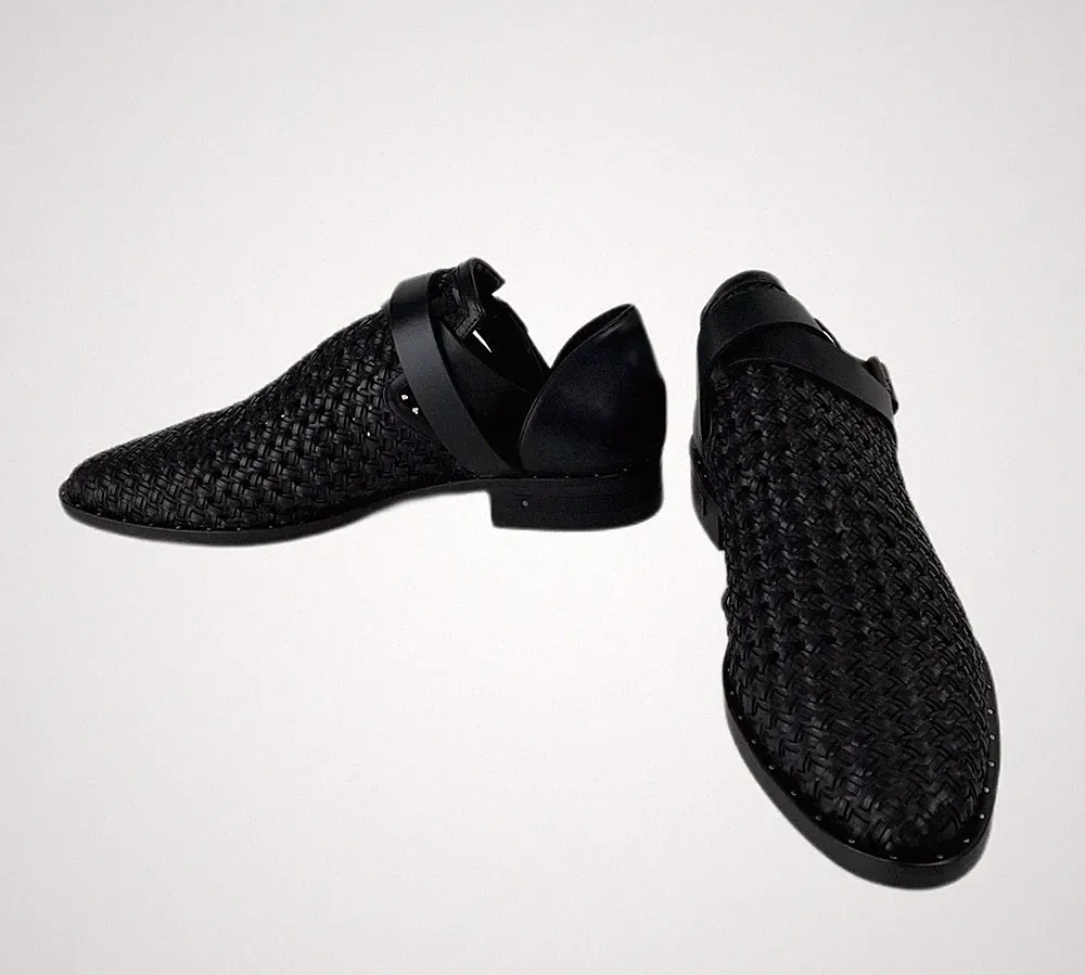 Freda Salvador Damen Schwarze Spark Knöchelriemen Booties Loafer NWB