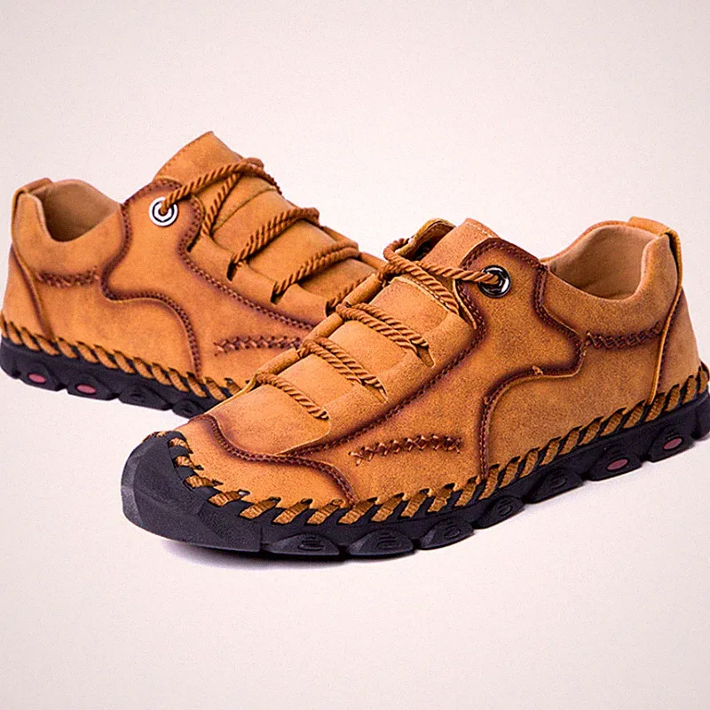 Freizeitschuhe Für Herren Aus Echtem Leder Handgefertigte Turnschuhe Mode Loafer