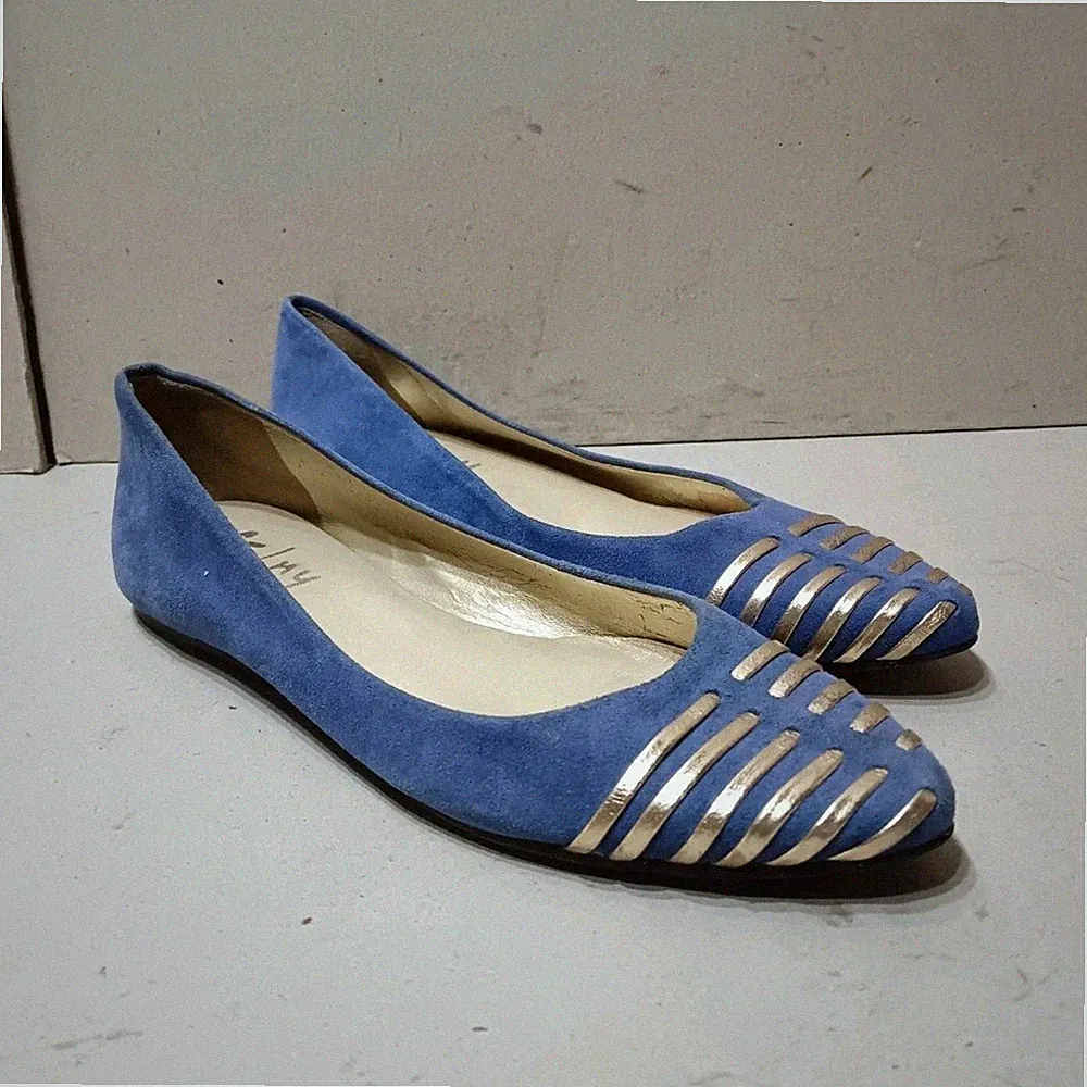 French Sole New York FSNY Holiday Suede Flats Shoe Cobalt Blue Uk6 Eu39 (C4)