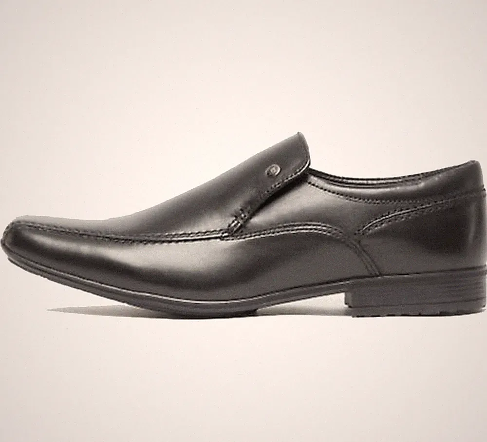 Front Herren Belmont Schwarz Leder Slipper Elegant Schuhe