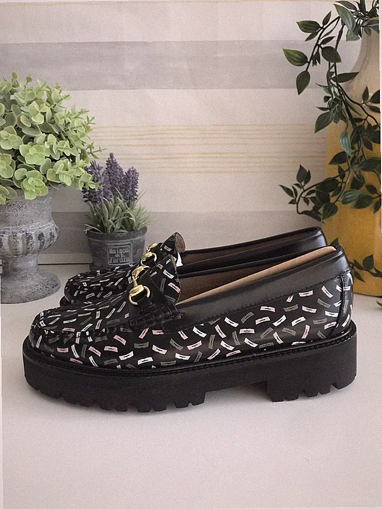 G H Bass & Co Weejuns 90's Penny Printed Loafer UK Size 4 US 6 EU 37 Ex Display