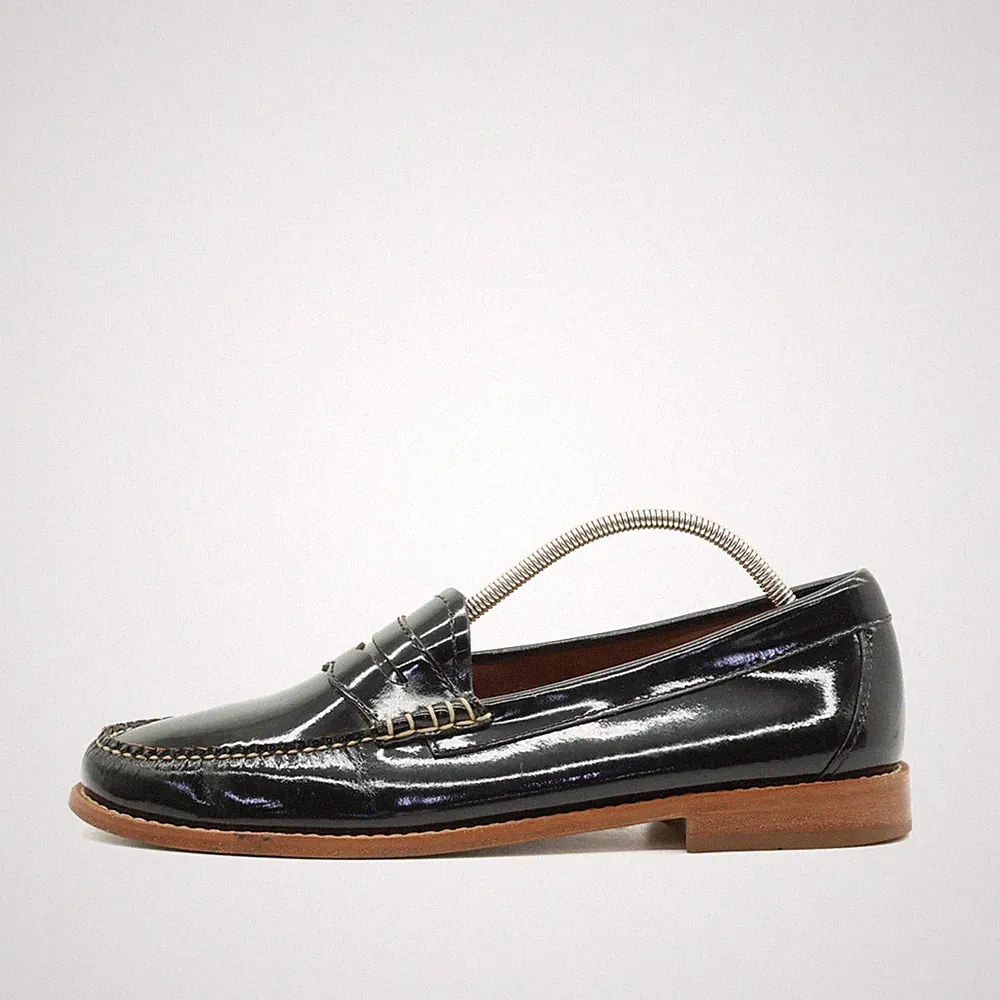 G.H. Bass Damen Loafer EU 39 Weejuns Schwarz Handgenäht, Vintage-Stil Penny