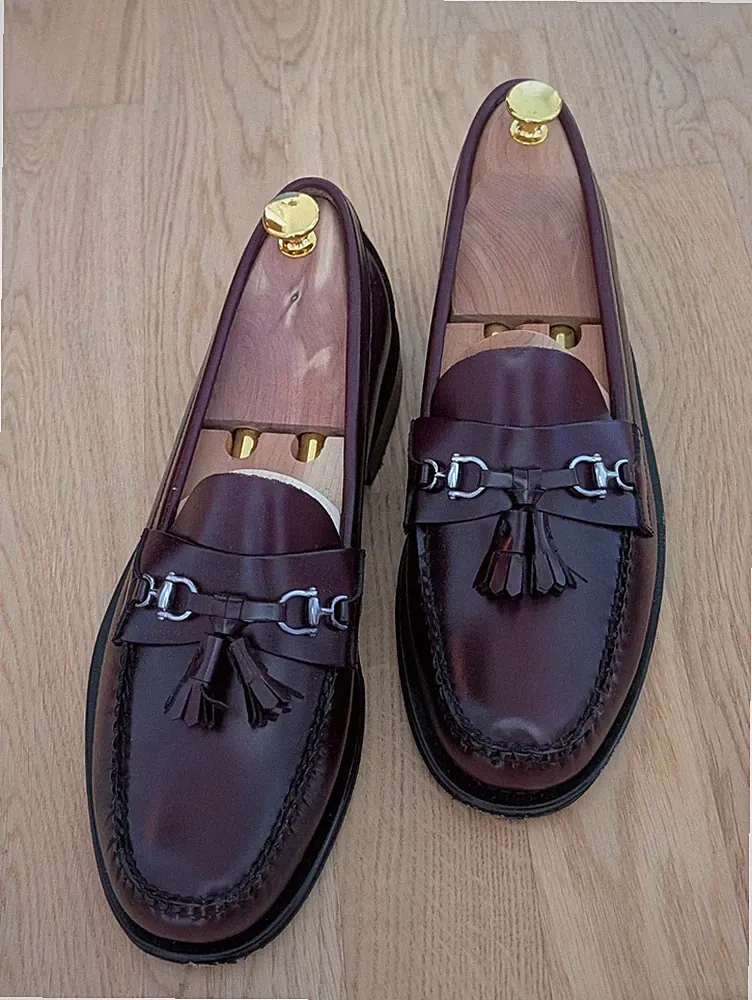 G.H. Bass Loafers Leder burgunder Gr. 44 Neu