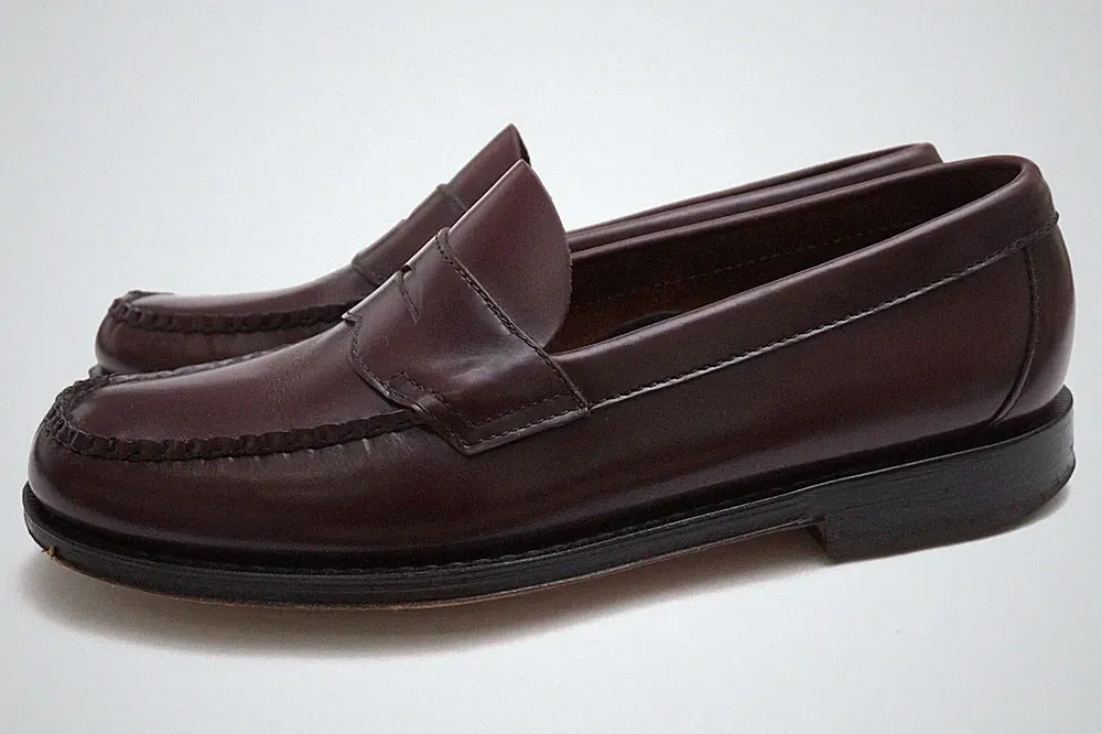 G.H. BASS WEEJUN HERITAGE Logan Mokassins Penny Loafer US7 rotbraun Leder...