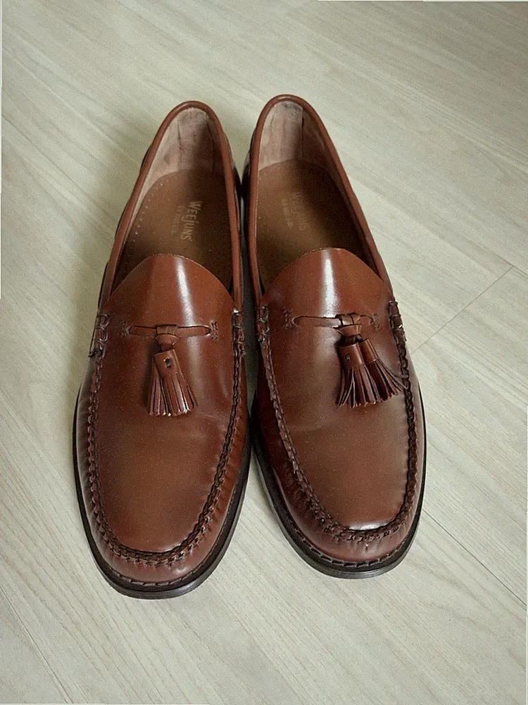 G.H. Bass Weejun Larkin Moc Tassel Loafer Gr. 46 Mid Brown Leder Braun