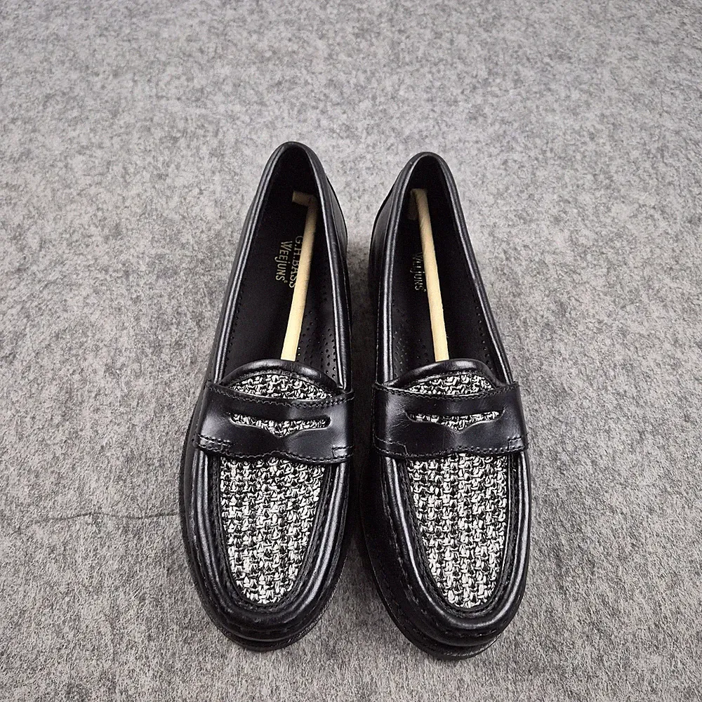 Karomuster Leder-Loafer