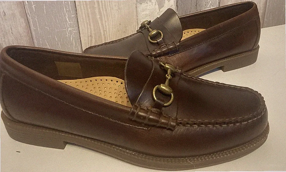 G H Bass Weejuns Herren Braun Horsebit Lincoln Halbschuhe Schuhe NEU Karton Größe 8