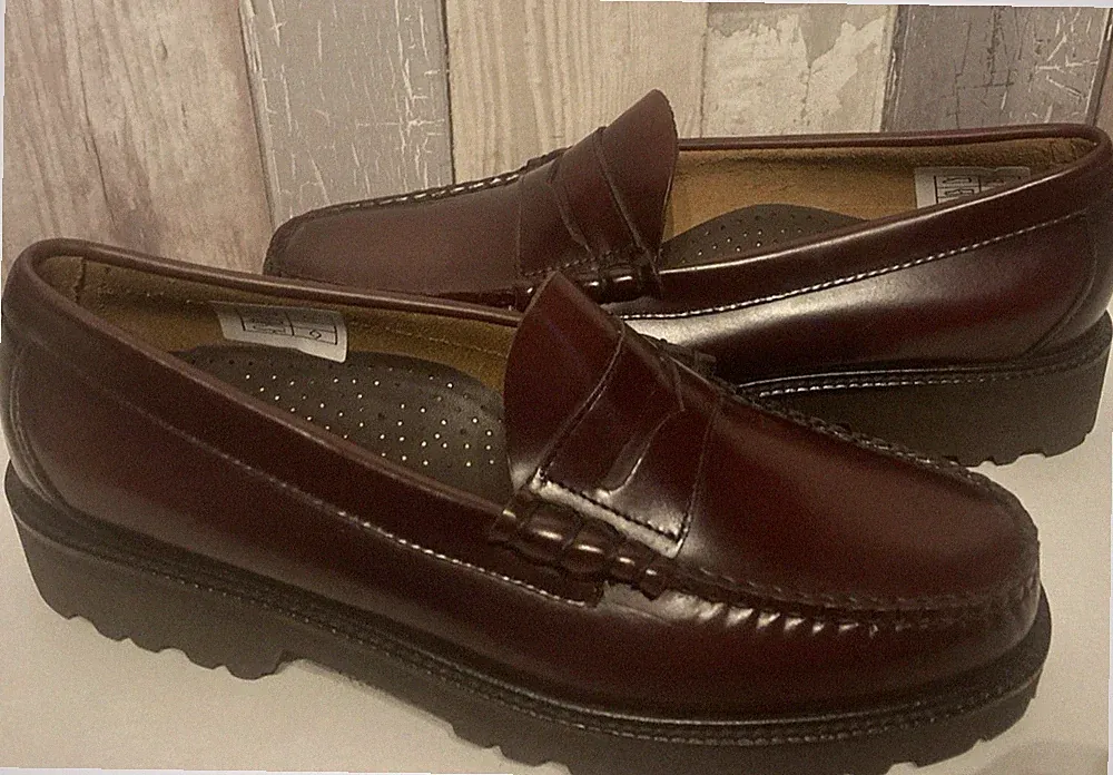 G H Bass Weejuns Herren Burgund Penny Halbschuhe Schuhe NEU Größe 8
