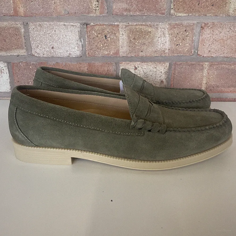 G.H. Bass Weejuns Larson Halbschuhe UK Größe 10 EU Größe 44,5 Grün Wildleder