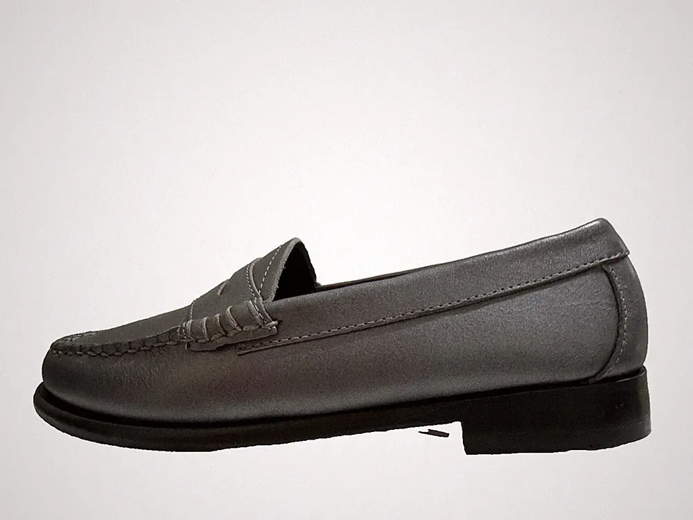 G.H.BASS Weejuns Penny Loafer Damen Flachschuhe Leder Grau UK 4 US 6 EU 37