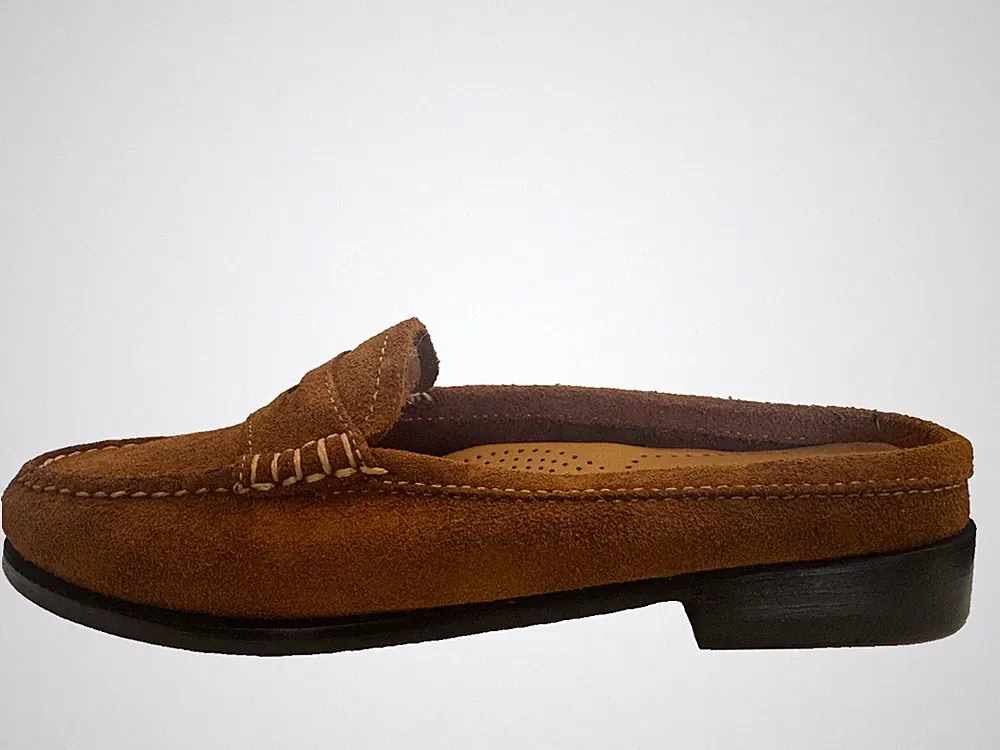 G.H Bass Weejuns Penny Slides Mid Brown Suede UK 4 US 6 EU 37 Ref H34+