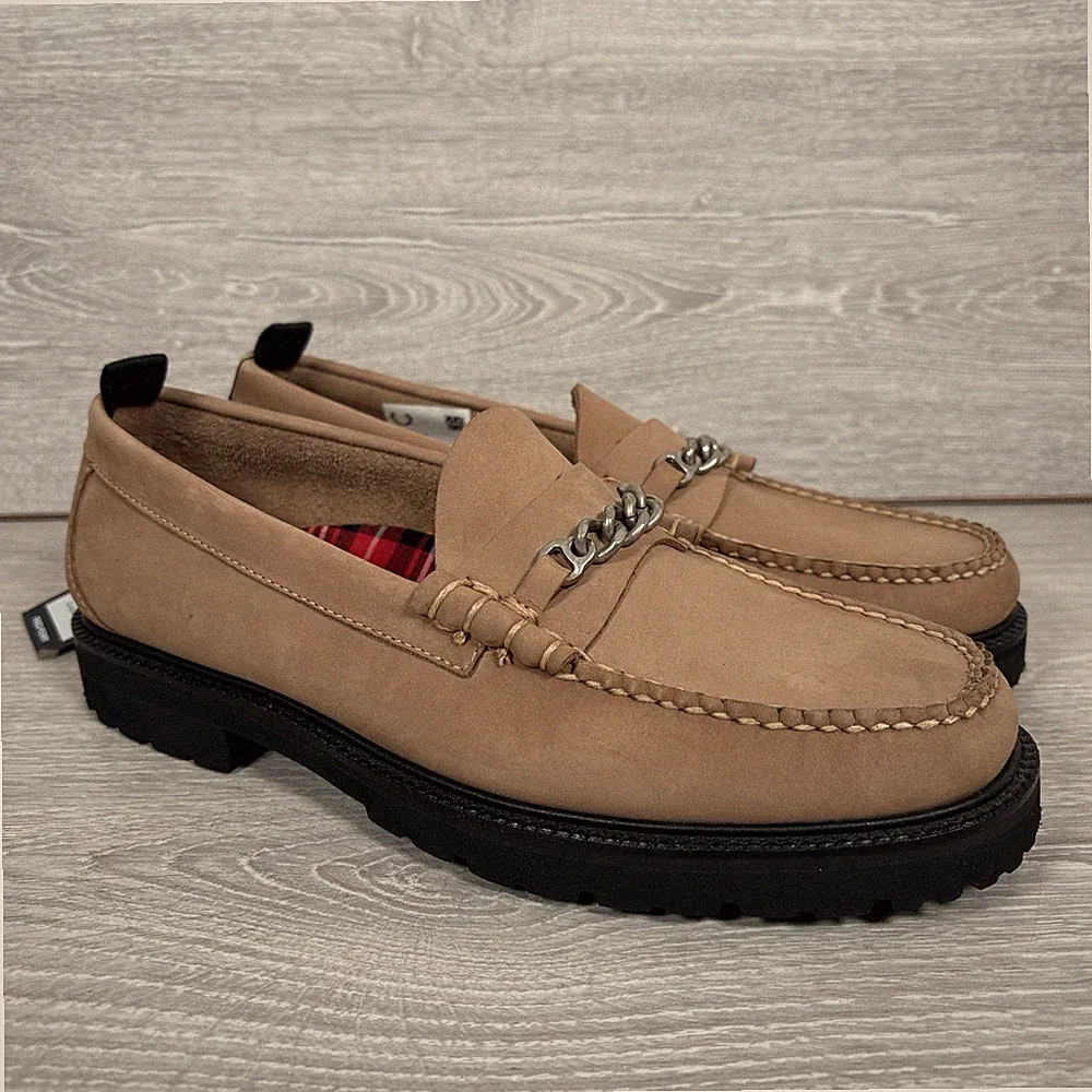 G.H. Bass Weejuns X Fred Perry Herren UK 8 Sandstorm Nubuk Wildleder Kette Halbschuhe