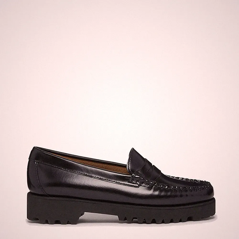 G.H.Bass Womens Weejuns 90s Penny Loafers Black Leather