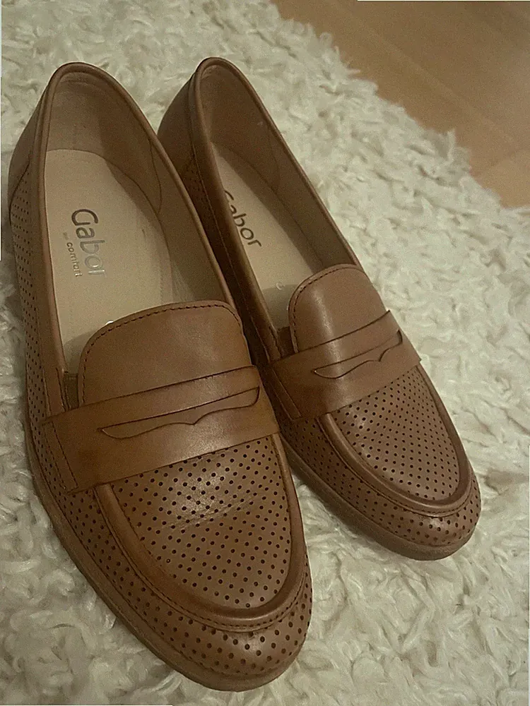 Gabor Comfort Damen Leder Loafer Braun –– Neu mit Originalkarton