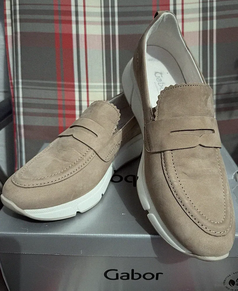 Gabor Comfort Schuhe, Loafer, Slipper, Slip-In , Gr. 7G = 40,5 Nubuk Leder, Top
