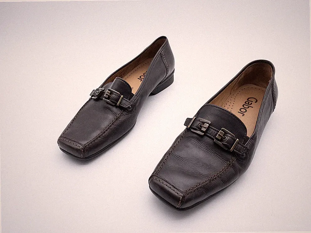 Gabor Damen Loafer Ballerina Halbschuhe Leder braun Gr. 39 EU Art. 39215-50