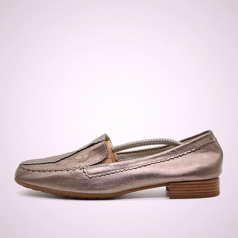 Gabor Damen Loafer EU 42 Mokassin Metallic Braun Komfortweite G Comfort
